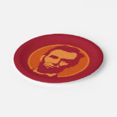 Assiettes En Carton Abraham Lincoln en Pop Art Orange & Rouge (Angle)