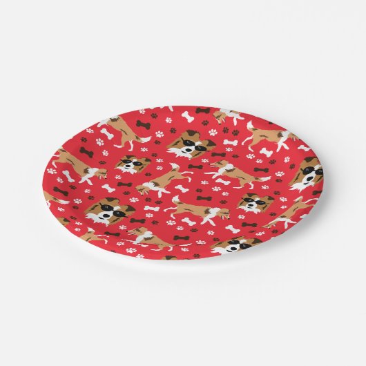 Assiettes En Carton Abris Shetland Sheepdog Mini Collie Motif (Angle)