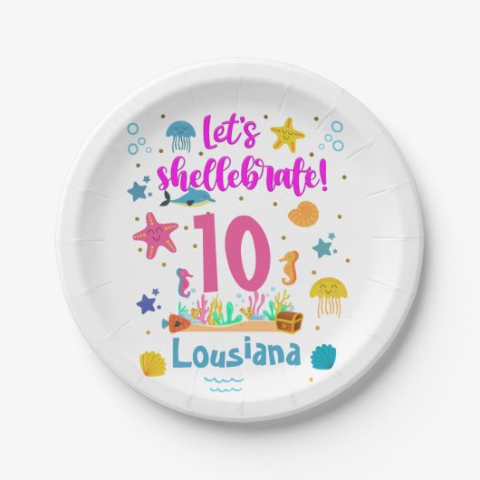 Assiettes En Carton Abrite L'Océan Marin En Mer Anniversaire (Devant)