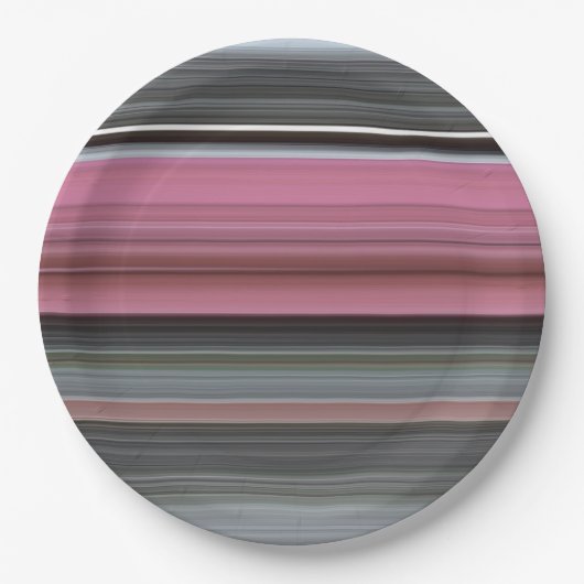 Assiettes En Carton Abstract #1: Rose et grey (Devant)