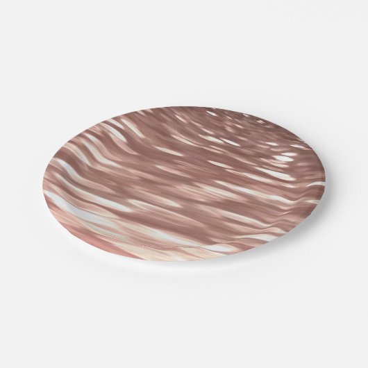 Assiettes En Carton Abstract #3: Copper Rose Gold (Angle)