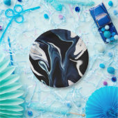 Assiettes En Carton Abstract elegant fluide marble liquide (Fête)