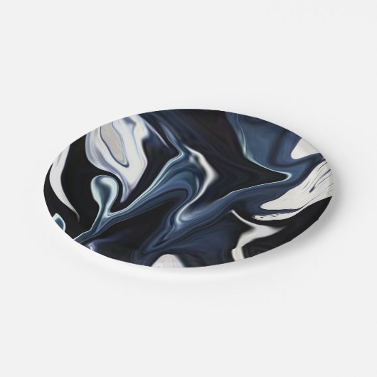Assiettes En Carton Abstract elegant fluide marble liquide (Angle)