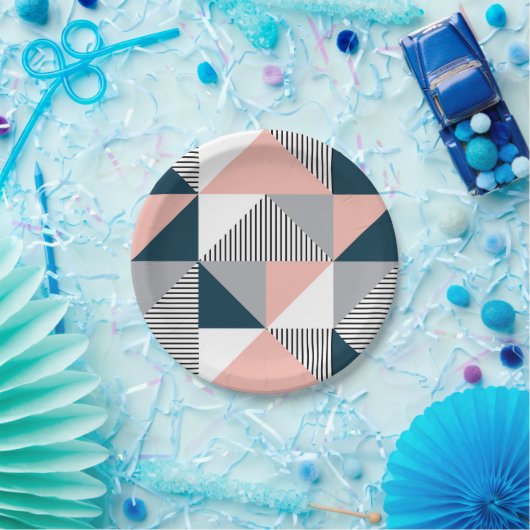 Assiettes En Carton Abstract ful geometry (Fête)