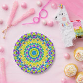 Assiettes En Carton Abstract modern mosaic kaleidoscopic (Fête)