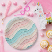 Assiettes En Carton Abstract Pastel Waves – Elegant Modern Pattern (Fête)