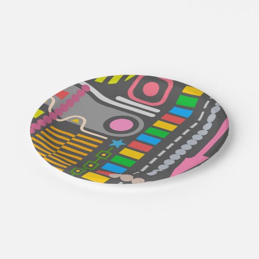 Assiettes En Carton Abstract Technology Control Panel Pattern (Angle)