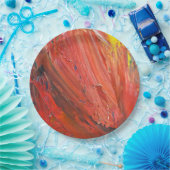 Assiettes En Carton Abstract Vertical Gesture in Red (Fête)