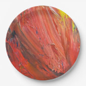 Assiettes En Carton Abstract Vertical Gesture in Red (Devant)