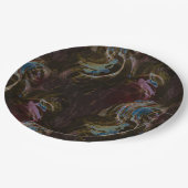 Assiettes En Carton Abstrait atomique noir rétro (Angle)