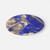 Assiettes En Carton Abstrait bleu granit bleu marbre bleu pierre (Angle)