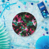 Assiettes En Carton Abstrait crimson noir (Fête)