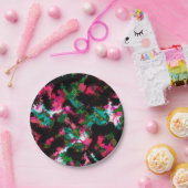 Assiettes En Carton Abstrait crimson noir (Fête)