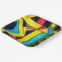 Abstrait de couleurs africaines en triangles et Ca