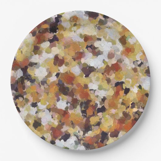 Assiettes En Carton Abstrait d'huile d'automne (Devant)