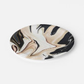 Assiettes En Carton Abstrait élégant rétro couleurs texture fluide num (Angle)