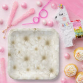 Assiettes En Carton Abstrait floral d'ivoire doux (Fête)