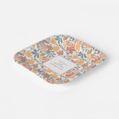 Assiettes En Carton Abstrait Floral & Oiseaux Mi-siècle Mariage modern (Angulaire)