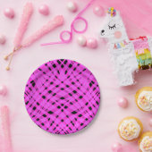 Assiettes En Carton Abstrait géométrique moderne rayé rayé clair (Fête)