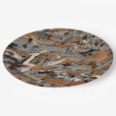 Assiettes En Carton Abstrait gris, noir et caramel (Angle)