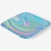 Assiettes En Carton Abstrait holographique arc-en-ciel (Angulaire)