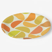 Assiettes En Carton Abstrait milieu du siècle moderne cercles orange j (Angle)