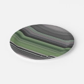 Assiettes En Carton Abstrait n° 1 : vert olive et gris (Angle)