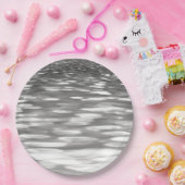 Assiettes En Carton Abstrait n° 3 : brillant gris argenté (Fête)