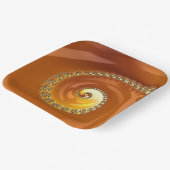 Assiettes En Carton Abstrait or Orange Dégradé Spiral Fractal (Angulaire)
