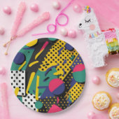 Assiettes En Carton Abstrait Retro 80s 90s Theme Party Plaques (Fête)