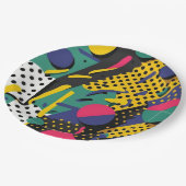 Assiettes En Carton Abstrait Retro 80s 90s Theme Party Plaques (Angle)