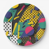 Assiettes En Carton Abstrait Retro 80s 90s Theme Party Plaques (Devant)