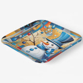 Assiettes En Carton Abstrait Snowman (Angulaire)