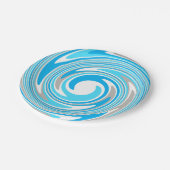 Assiettes En Carton Abstraite spirale bleue et grise (Angle)