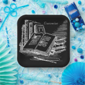 Assiettes En Carton Académie Noire Et Blanche (Fête)