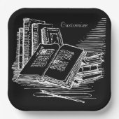 Assiettes En Carton Académie Noire Et Blanche (Recto)