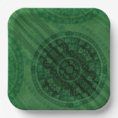 Assiettes En Carton Acceptation | Médaillons de méditation verte (Recto)