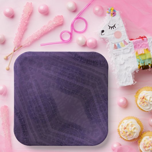 Assiettes En Carton Acceptation | Médaillons de méditation violette (Fête)