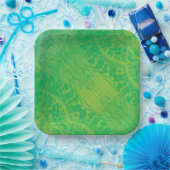 Assiettes En Carton Acceptation | Médaillons de saumons jaunes bleus (Fête)