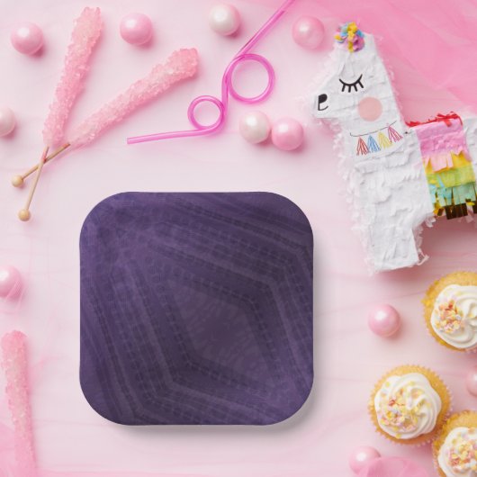 Assiettes En Carton Acceptation | Motif Boho violet écectique (Fête)