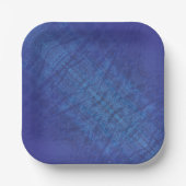 Assiettes En Carton Acceptation | Motif de Blue Indigo Violet Shibori (Recto)