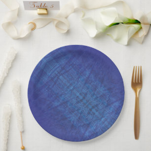 Assiettes En Carton Acceptation Motif de Blue Indigo Violet Shibori