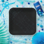 Assiettes En Carton Acceptation | Texture foncée Shibori (Fête)