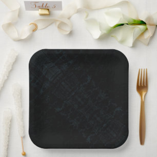 Assiettes En Carton Acceptation   Texture foncée Shibori