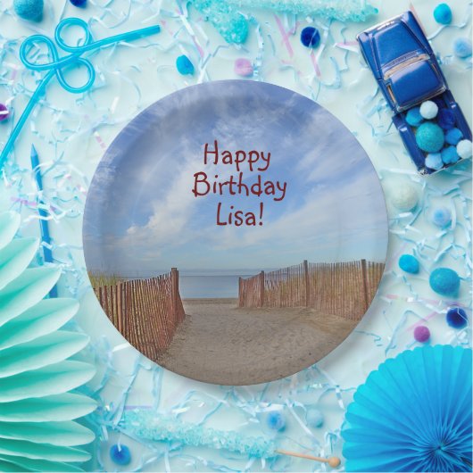 Assiettes En Carton Accès À La Plage Anniversaire (Fête)