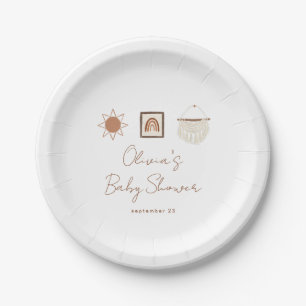 Assiettes En Carton Accessoire de fête Boho Baby shower décorations