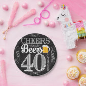Assiettes En Carton Acclamations et bières à 40 ans de plaques à (Fête)
