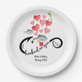 Assiettes En Carton Accompagné sur vous les amateurs de pêche Mariage (Devant)