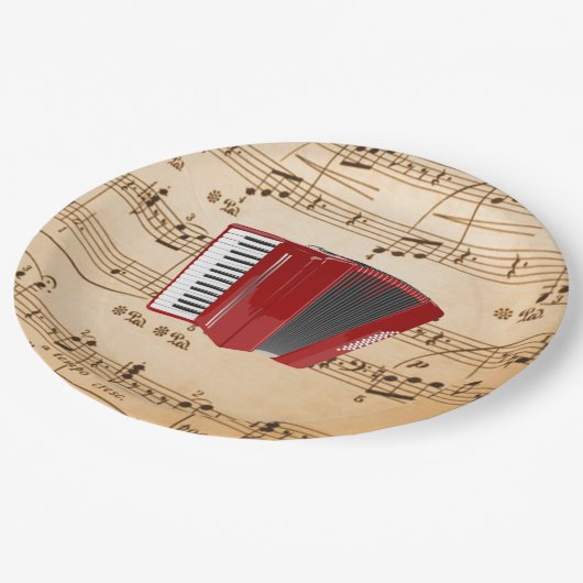 Assiettes En Carton Accordion Music, design populaire, (Angle)