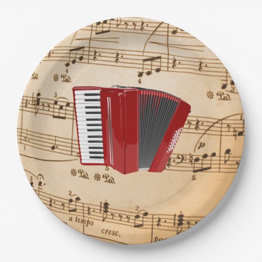 Assiettes En Carton Accordion Music, design populaire, (Devant)